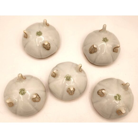 RARE Set Of 5 Vintage Nippon Porcelain Moriage Floral Pattern Footed Nut Bowls - Picture 10 of 12